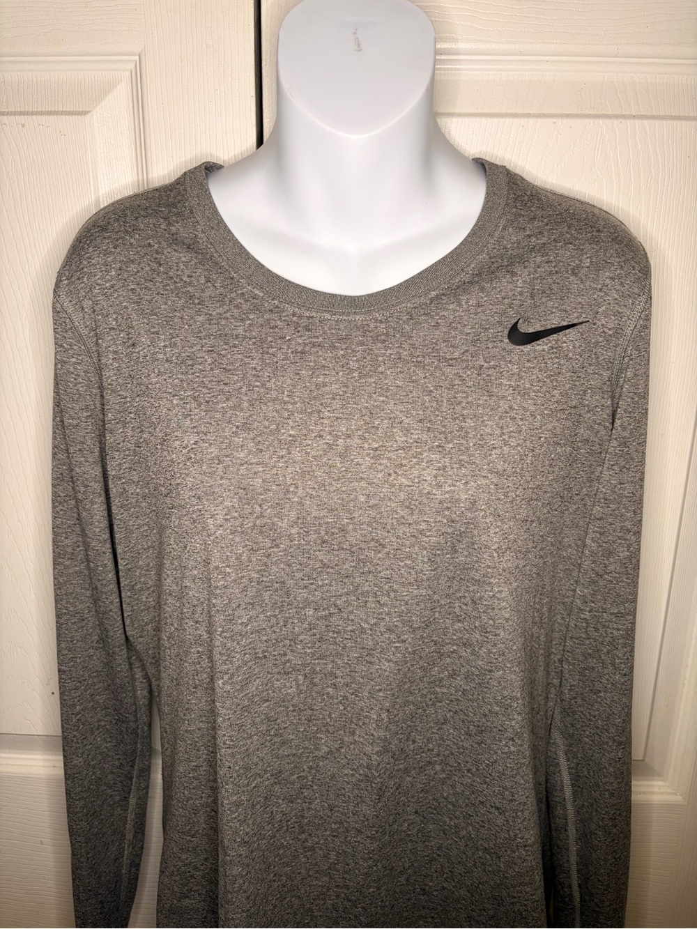 Nike Dri-Fit Heather Gray Long Sleeve Crew
